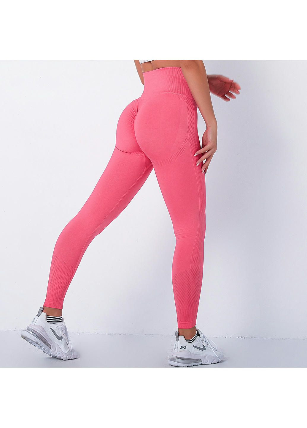 Комбинированные демисезонные леггинсы женские спортивные 10894 xl розовые Fashion