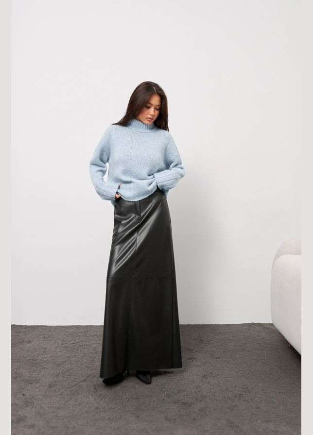 Блакитний зимовий жіночий теплий светр з вовняної пряжі (2784) Triko Bakh