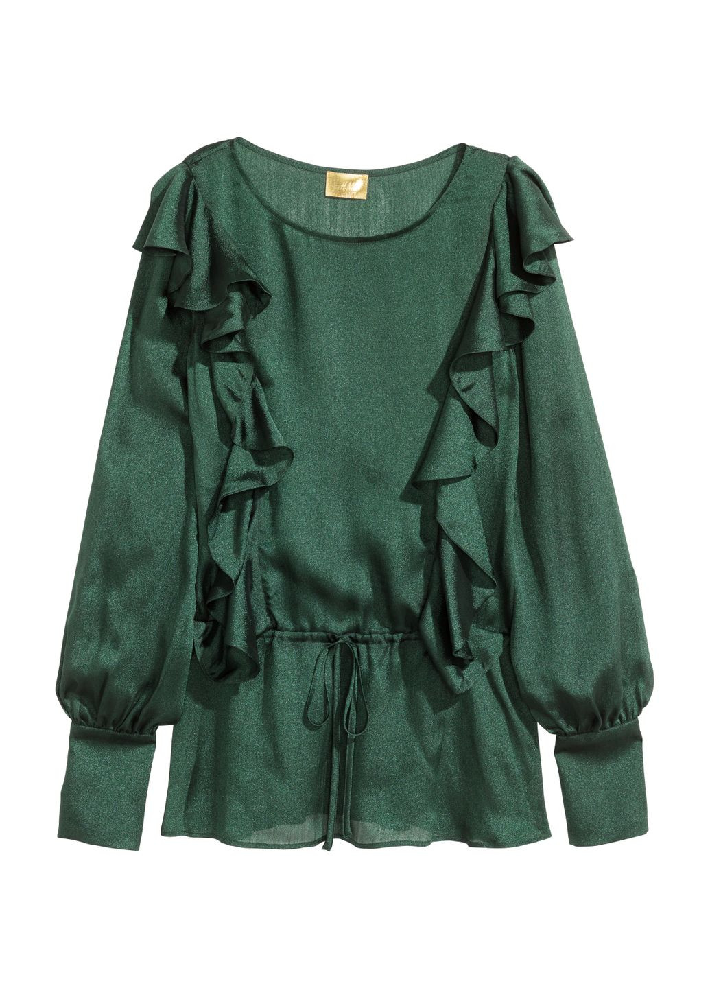 Темно-зеленая блуза демисезон,темно-зеленый, H&M
