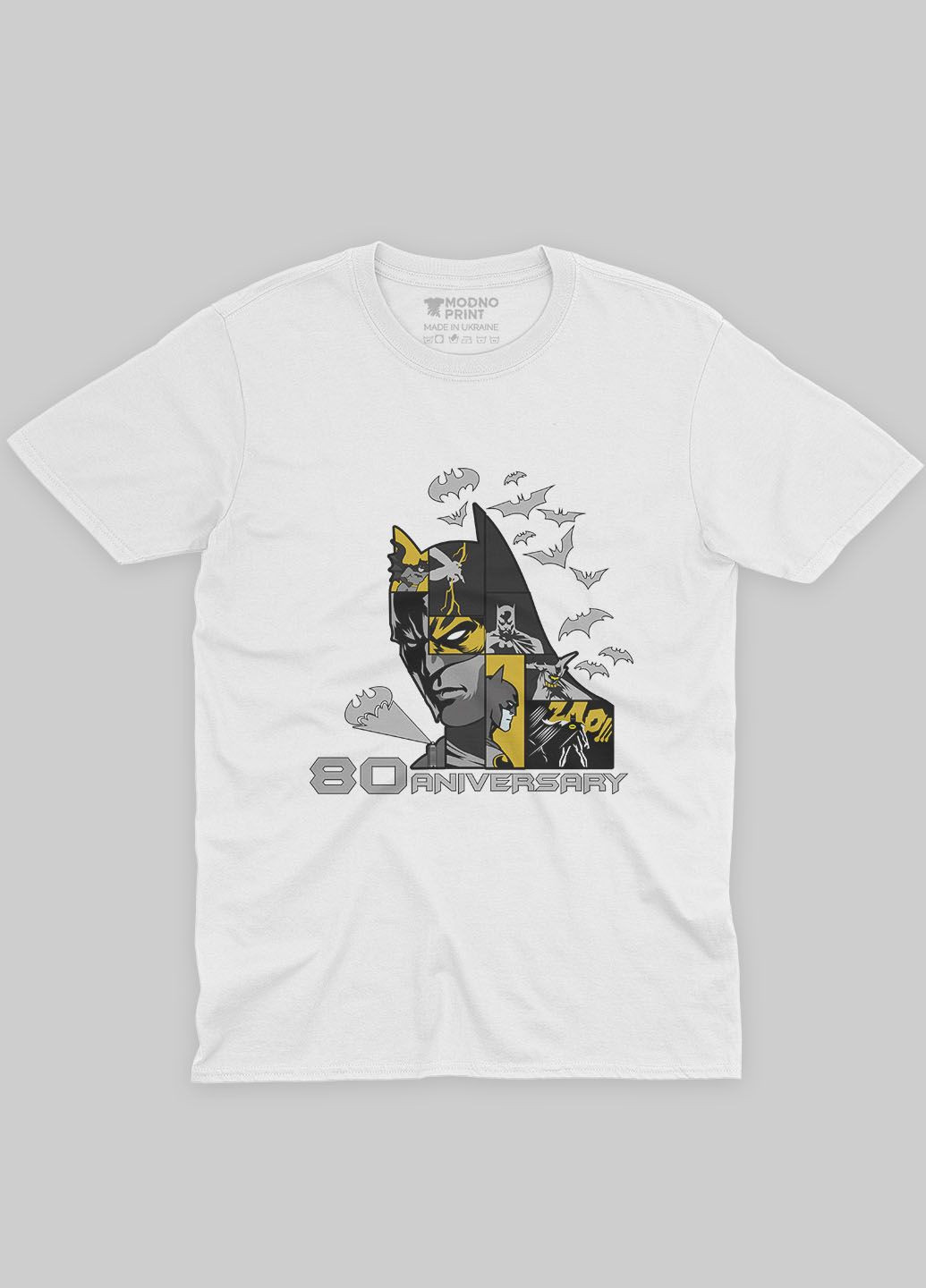 Біла демісезонна футболка для хлопчика з принтом супергероя - бетмен (ts001-1-whi-006-003-035-b) Modno