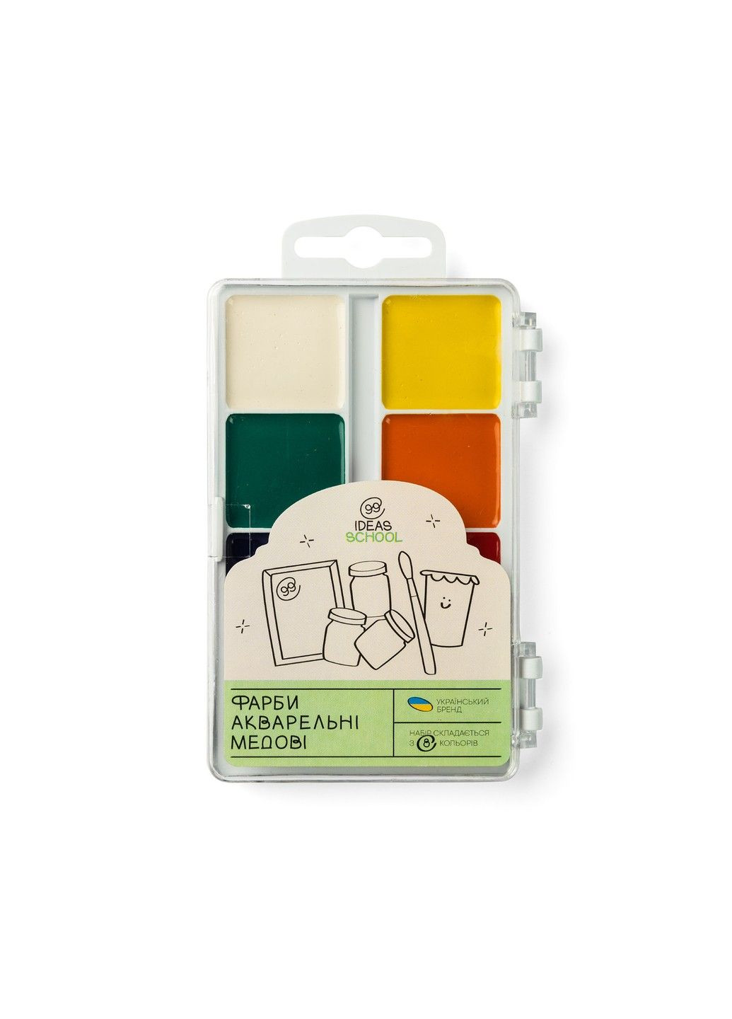 Акварель 8 цветов, без кисточки, пластик, Увлечения, 99IDEAS (329144070)