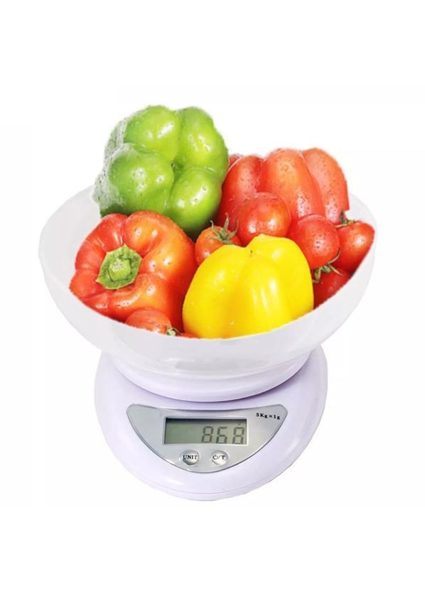 Кухонные электронные весы Kitchen с чашей до 5 кг точное измерение для приготовления блюд и выпечки ЖК-дисплей функция тары No Brand (362354516)