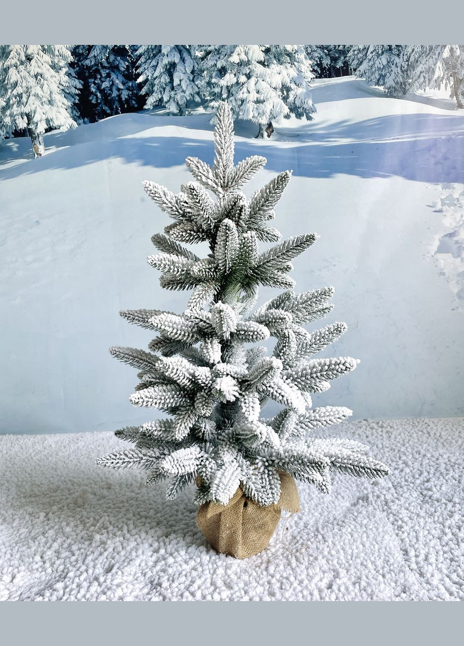 Ялинка Classic лита в мішковині 70 см засніжена HVOYA (328606432)