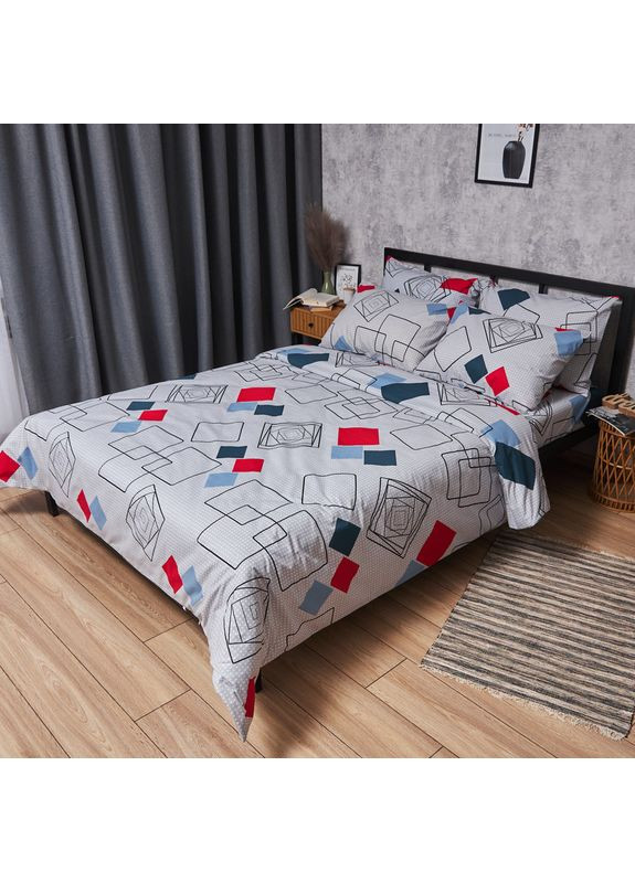 Комплект постільної білизни Бязь Gold Люкс «» King Size 220x240 наволочки 4х70х70 (MS-820007109) Moon&Star Urban Grid (356112660)