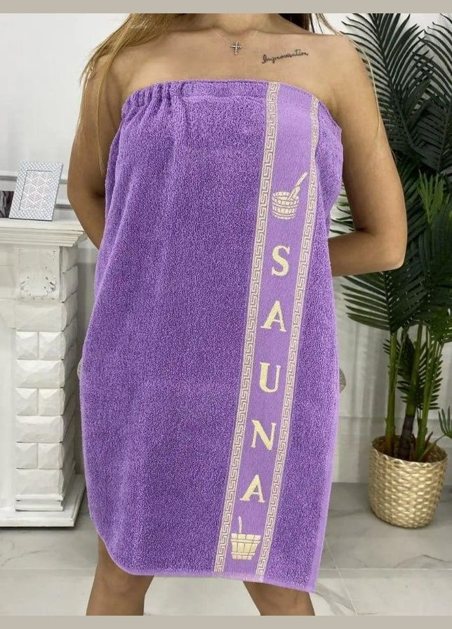 Махровий Турецький лазневий набір із чалмою для лазні та сауни Фіолетовий (П4К-К0406-03) No Brand (323160942)