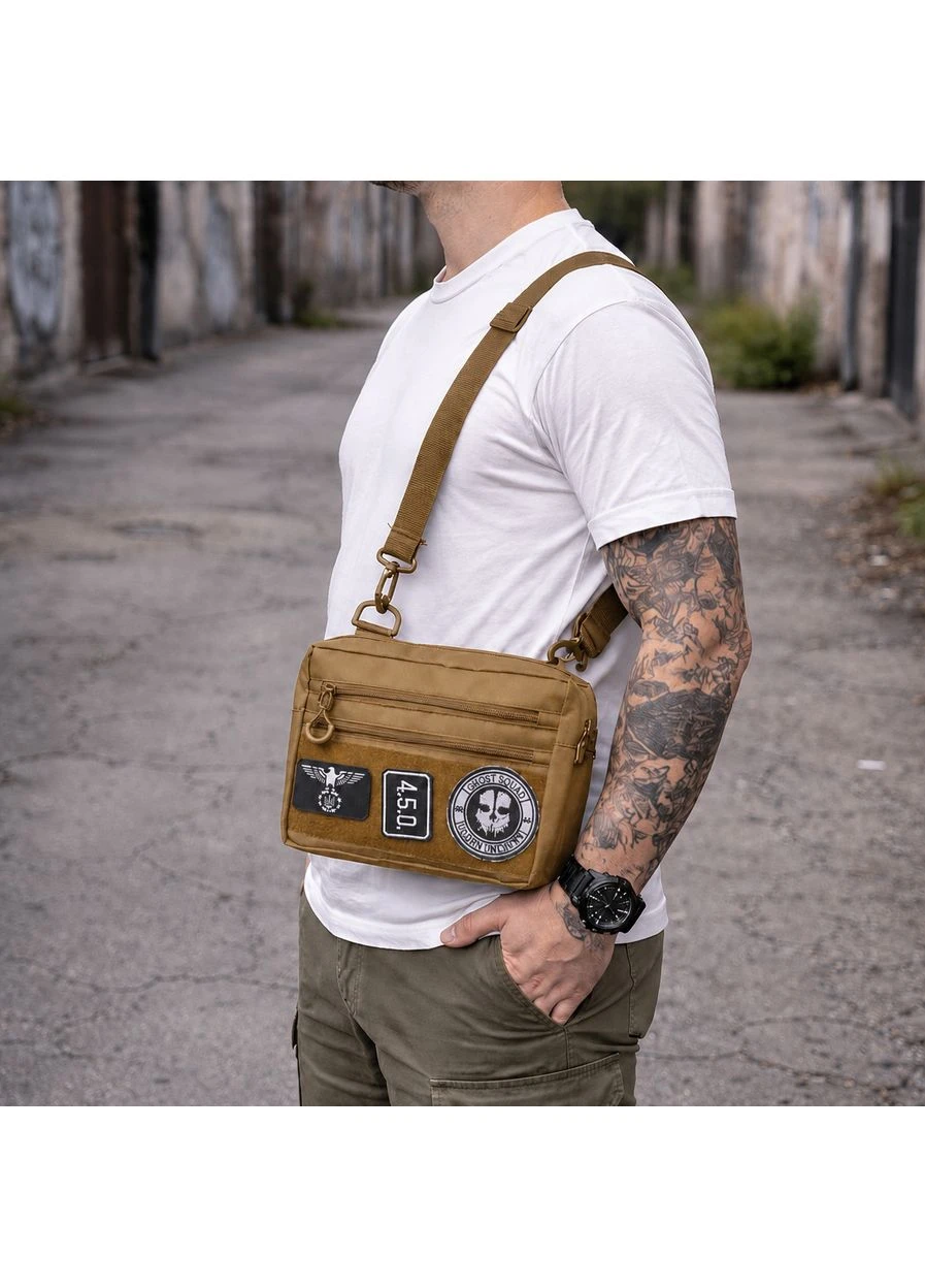 Чоловіча тактична сумка EDC Cordura 600D, сумка для патчів 25×20×5,5см койот No Brand (399203662)