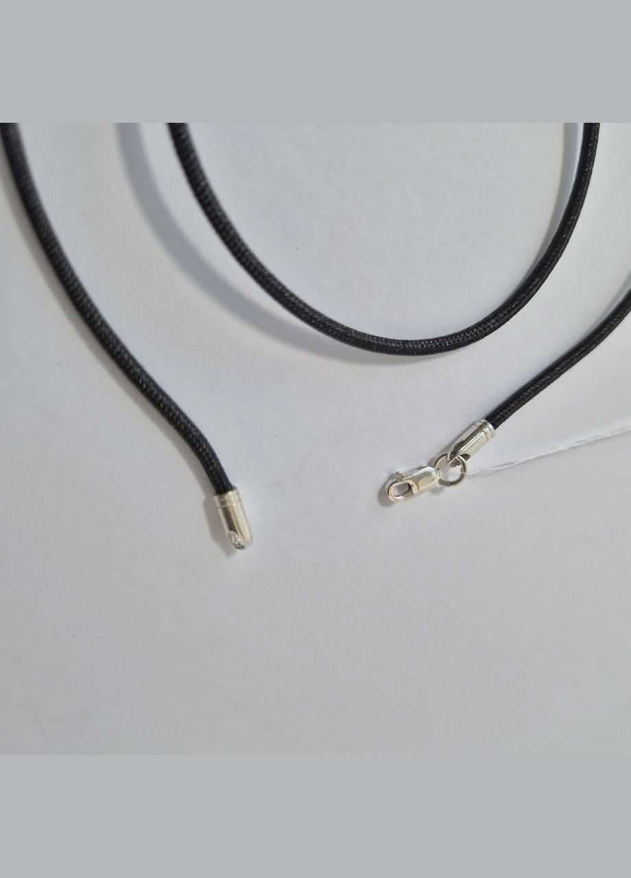 Серебряная подвеска Камень на шелковом шнурке 40 см Чокер Серебро 925 пробы 42009 2.10г No Brand (339864519)