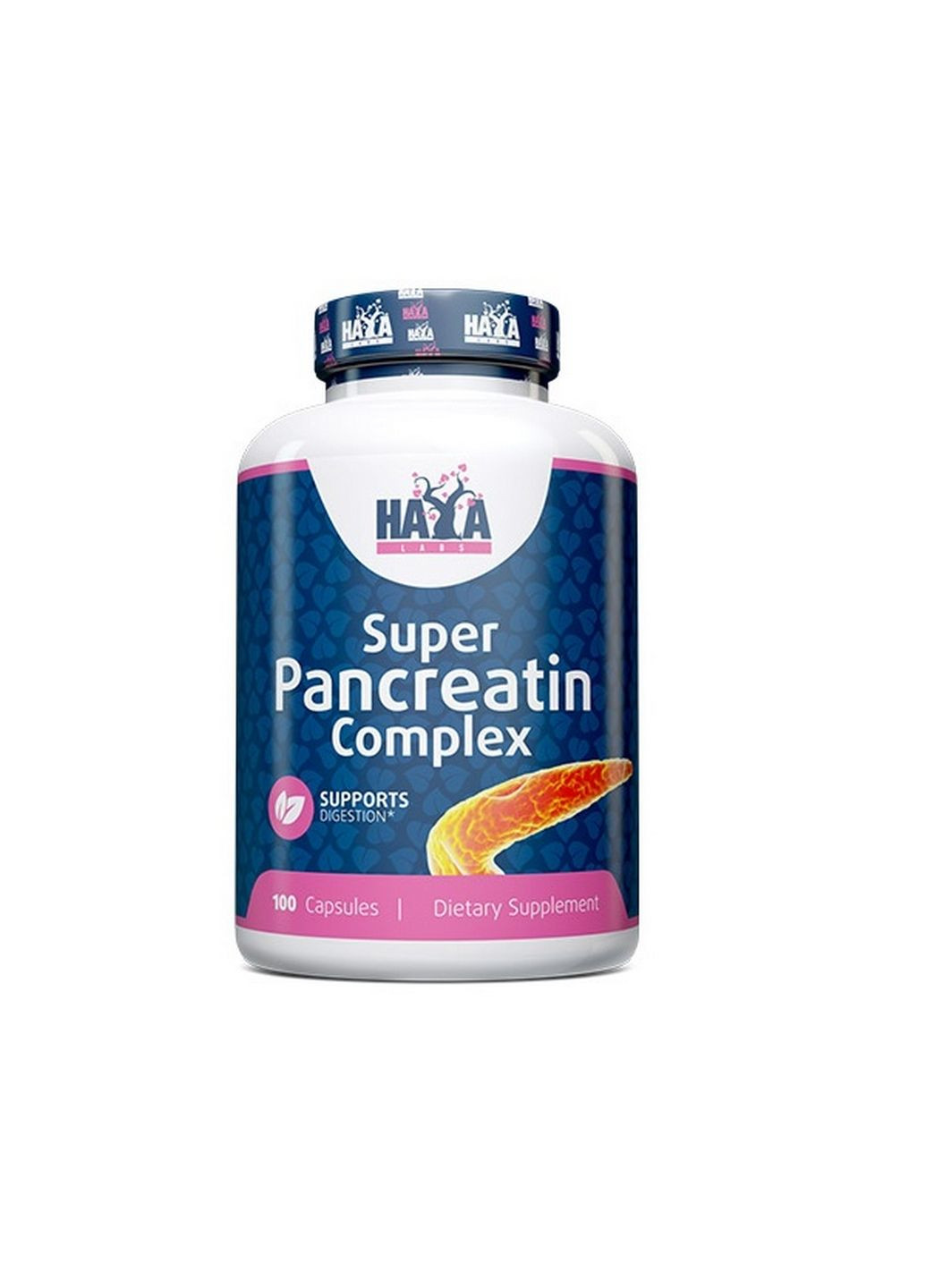 Натуральна добавка Super Pancreatin Enzymes, 100 капсул Haya Labs (293417377)