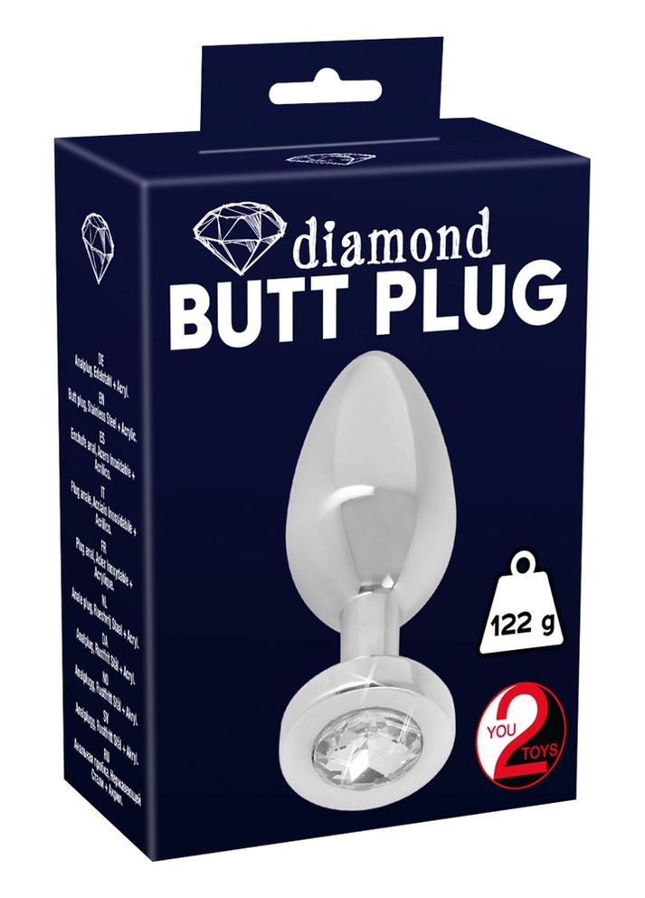 Анальна пробка з каменем Jewel Buttplug, срібляста, Small You2Toys (347313377)