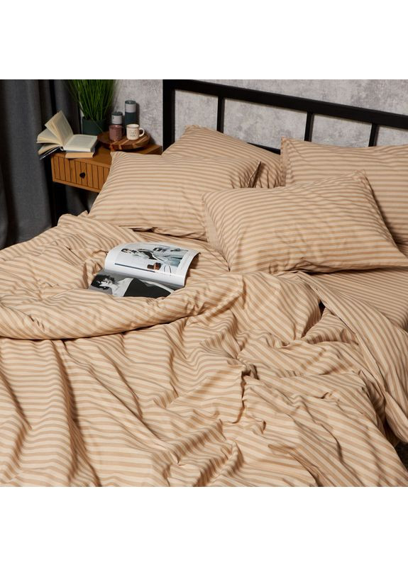 Комплект постельного белья Бязь Gold Люкс Евро 200х220 наволочки 4х50х70 (MS-820009743) Moon&Star Sand Lines (356112729)