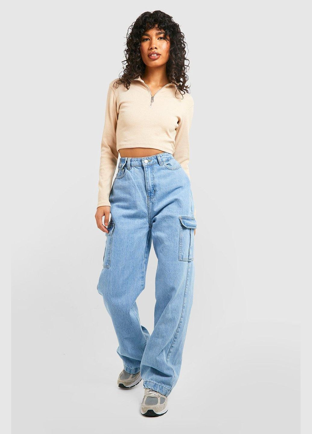 Бежевая блуза Boohoo