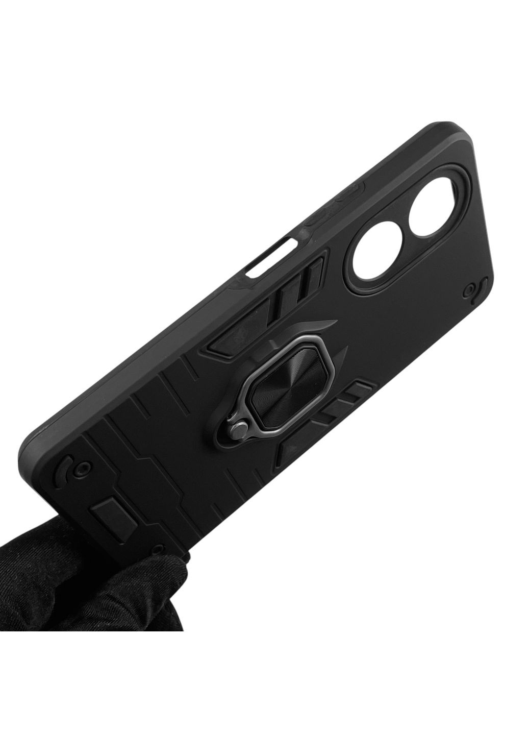 Чехол для телефона A58 (4G) бронированный с магнитным кольцом-держателем на оппо а58 4г чёрный Oppo (366230294)