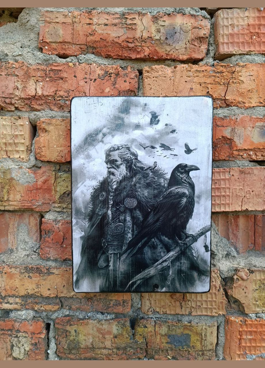 Дерев'яне панно Скандинавьска серія бог ОДІН Handmade (307924699)