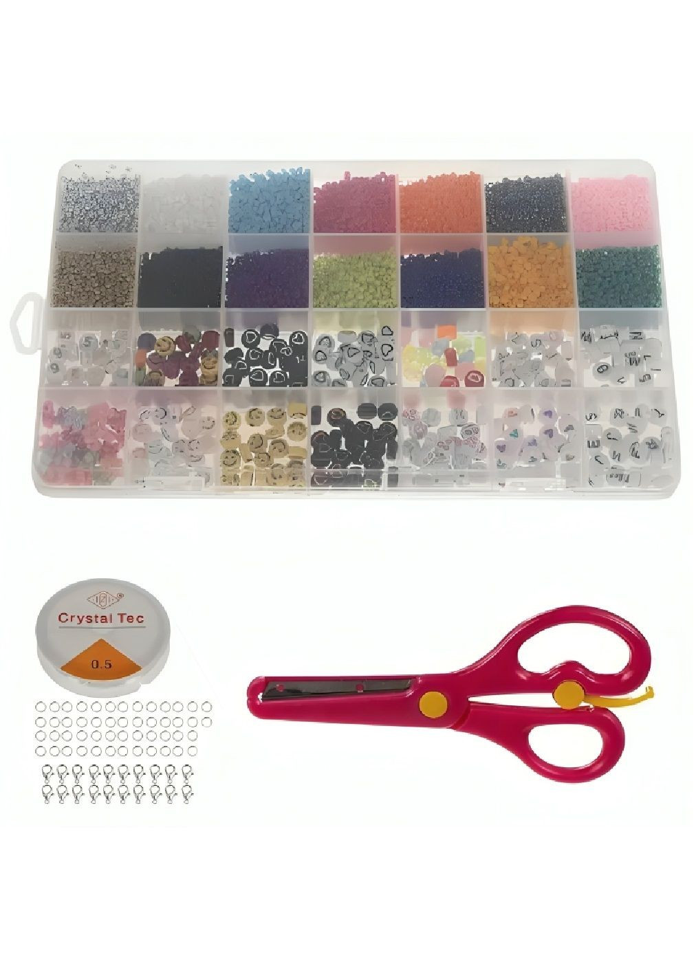 Комплект для виготовлення дитячих прикрас браслетів намист 28 видів намистин 10000 елементів 23х11х2 см (481385-Prob) Unbranded (361306306)