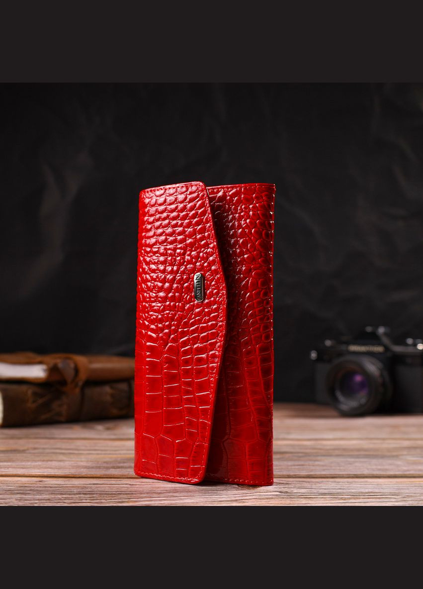 Привабливе жіноче портмоне з натуральної шкіри з тисненням під змію 21699 Canpellini (331913493)