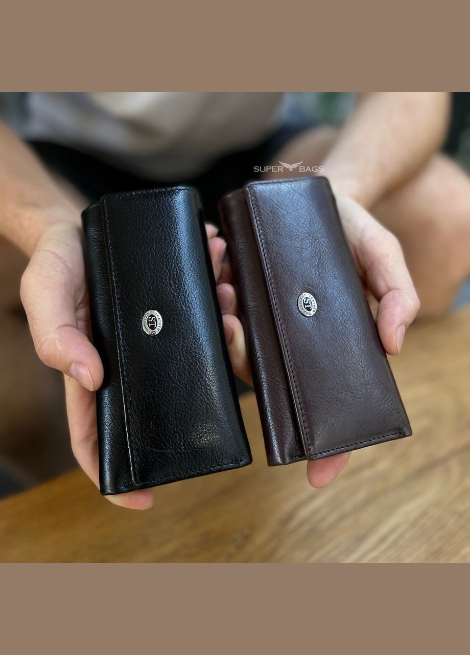 Черная ключница из натуральной кожи с отделением для денег B416 st leather (341309264)