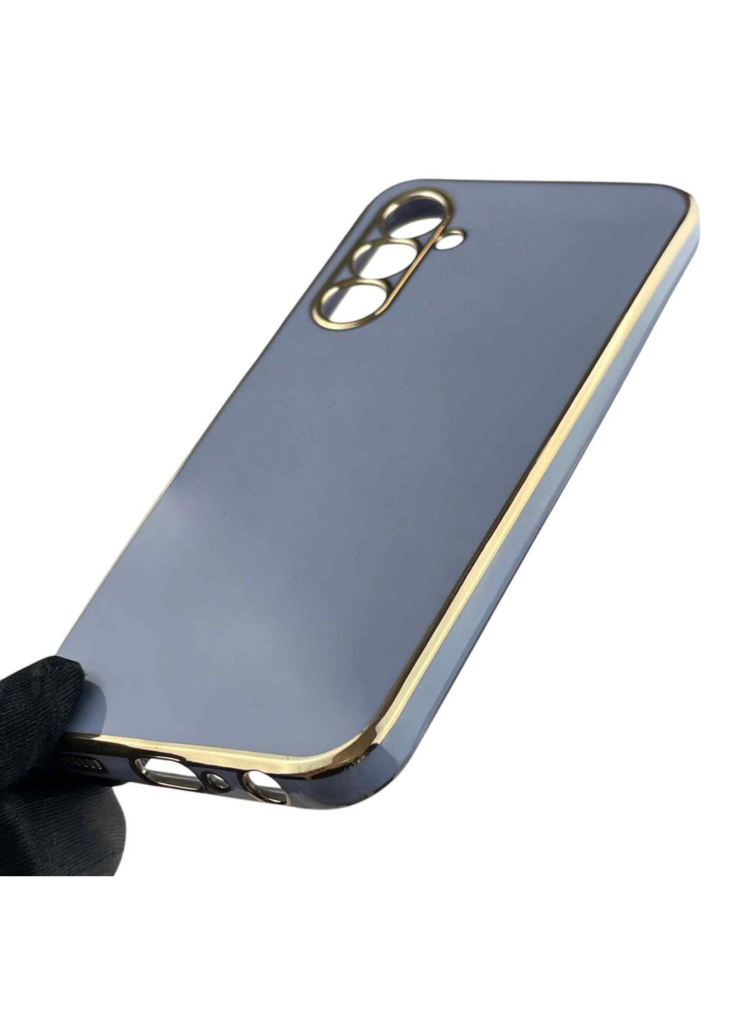 Чехол для Galaxy A25 5G (SM-A256B) женский с золотой окантовкой на самсунг а25 5г синий Samsung (366020824)