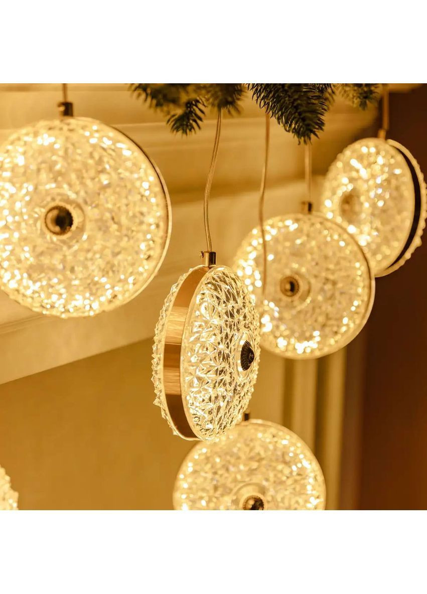 Гирлянда-штора Диамант 3 метра 6 фигур, теплый белый GarlandoPro 6L3MDIA No Brand (366830687)