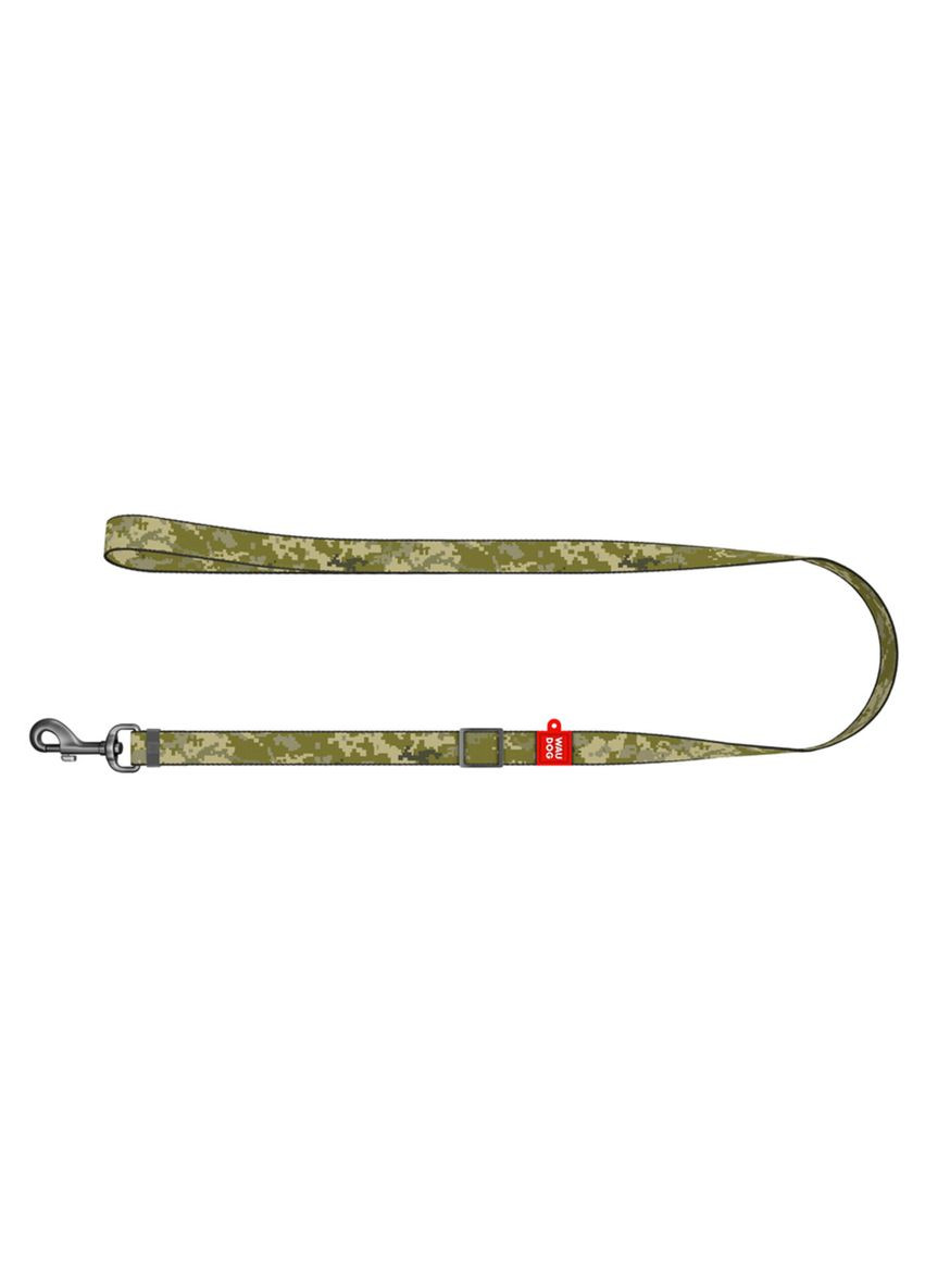 Повідець для собак з нейлону регульований Nylon малюнок "Мілітарі", розмір M, Ш 20 мм, Д 152-183 см WAUDOG (322642838)