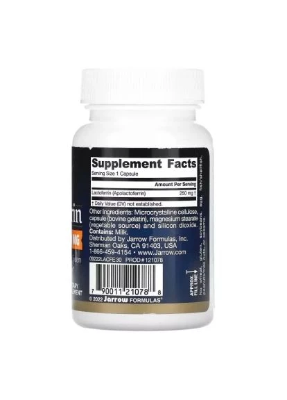 Пробіотики Лактоферин сублімований, 250 мг, Lactoferrin, Freeze Dried, 30 ка (JRW-21078) Jarrow Formulas Лактоферрин сублимированный, 250 мг, Lactoferrin (401742458)