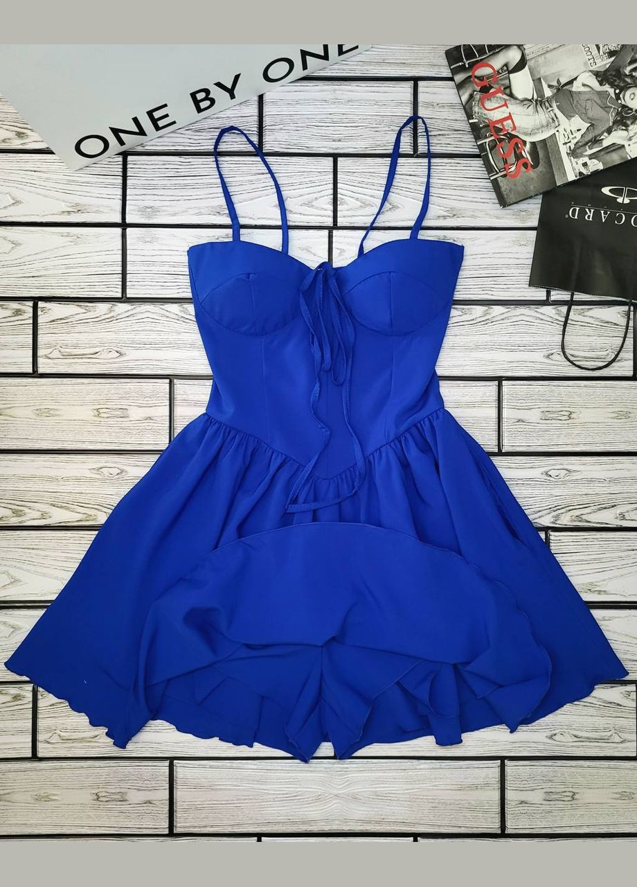 Синя повсякденний жіноча сукня-комбінезон Україна однотонна