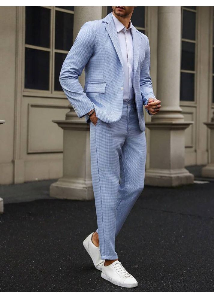 Білий демісезонний костюм (піджак, штани) SHEIN