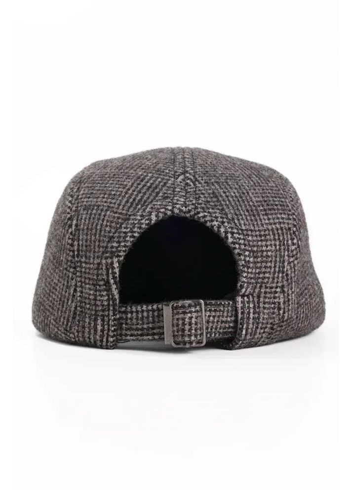 Кепка чоловіча велосипедка вовна шахівка асфальт No Brand (369925009)