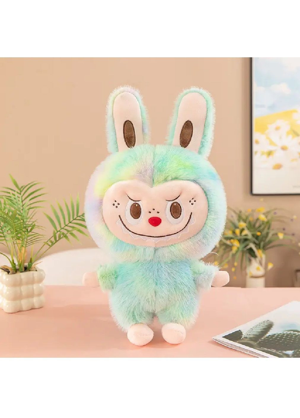 Большая плюшевая игрушка подушка обнимашка Лабубу Спокойствие из 3 серии Big Into Energy для детей 45 см (481968-Prob) Зеленая Unbranded (369123305)