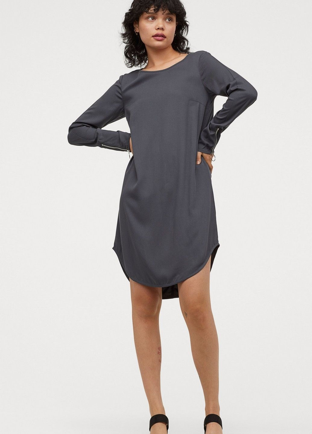Темно-серое кэжуал платье H&M