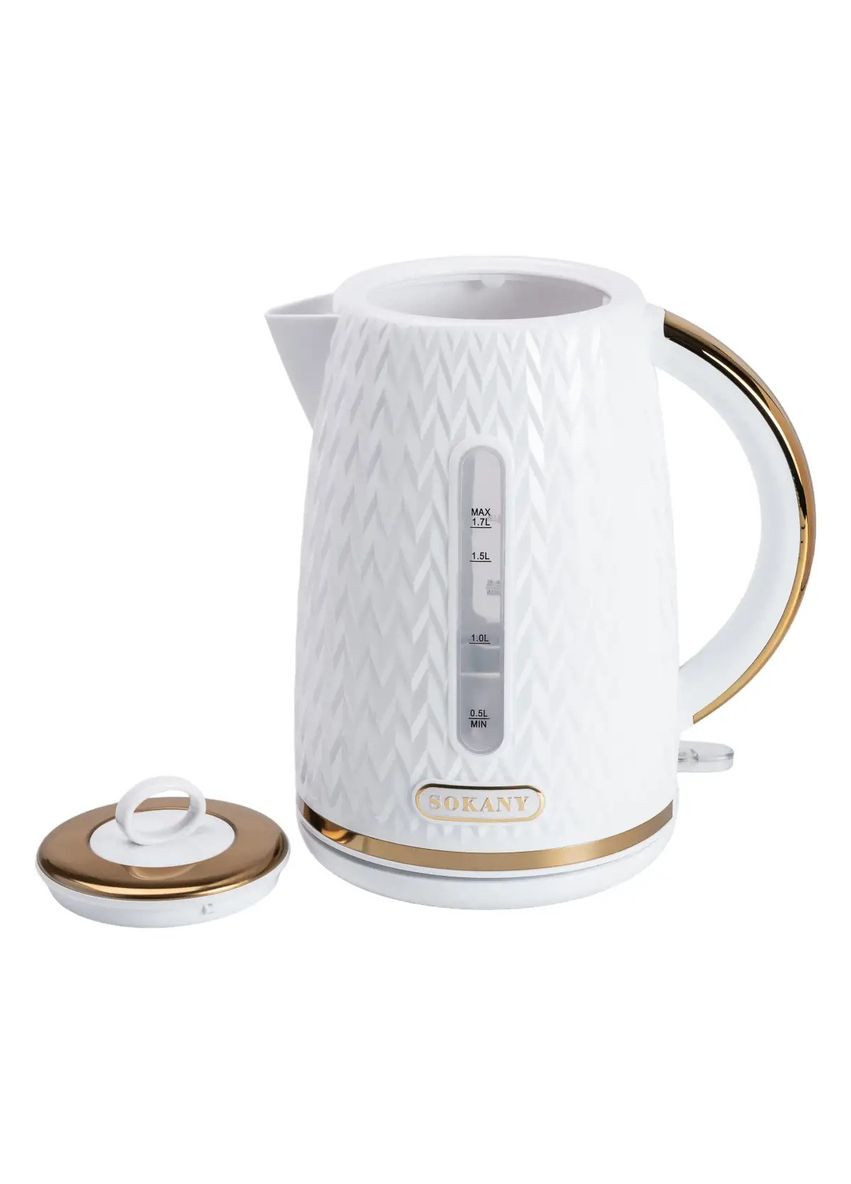 Электрочайник с вращением на 360° SK-SH-1044 дисковый чайник 1.7л 2000 Вт Белый Sokany (316151945)