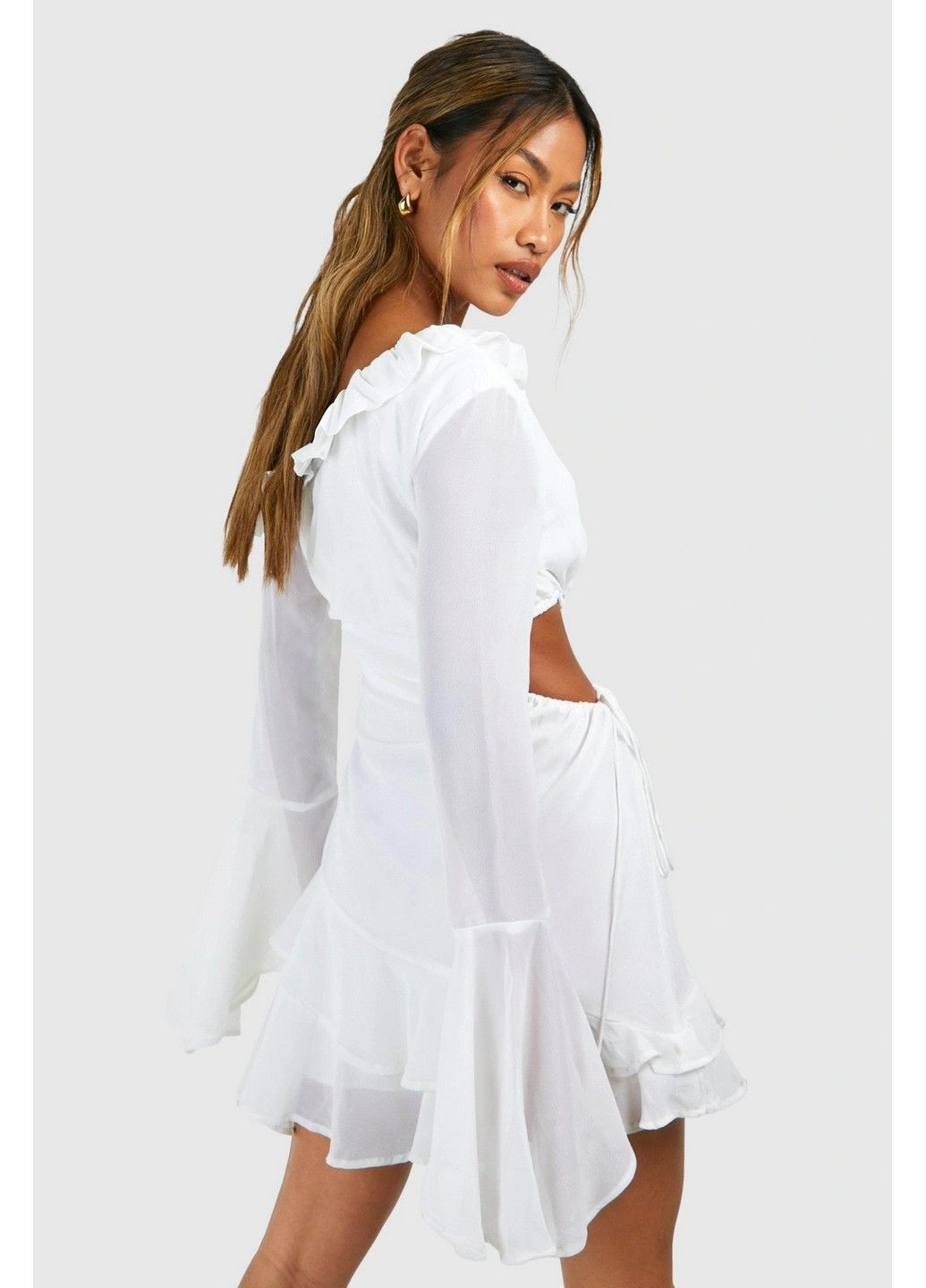 Айвори кэжуал платье Boohoo однотонное
