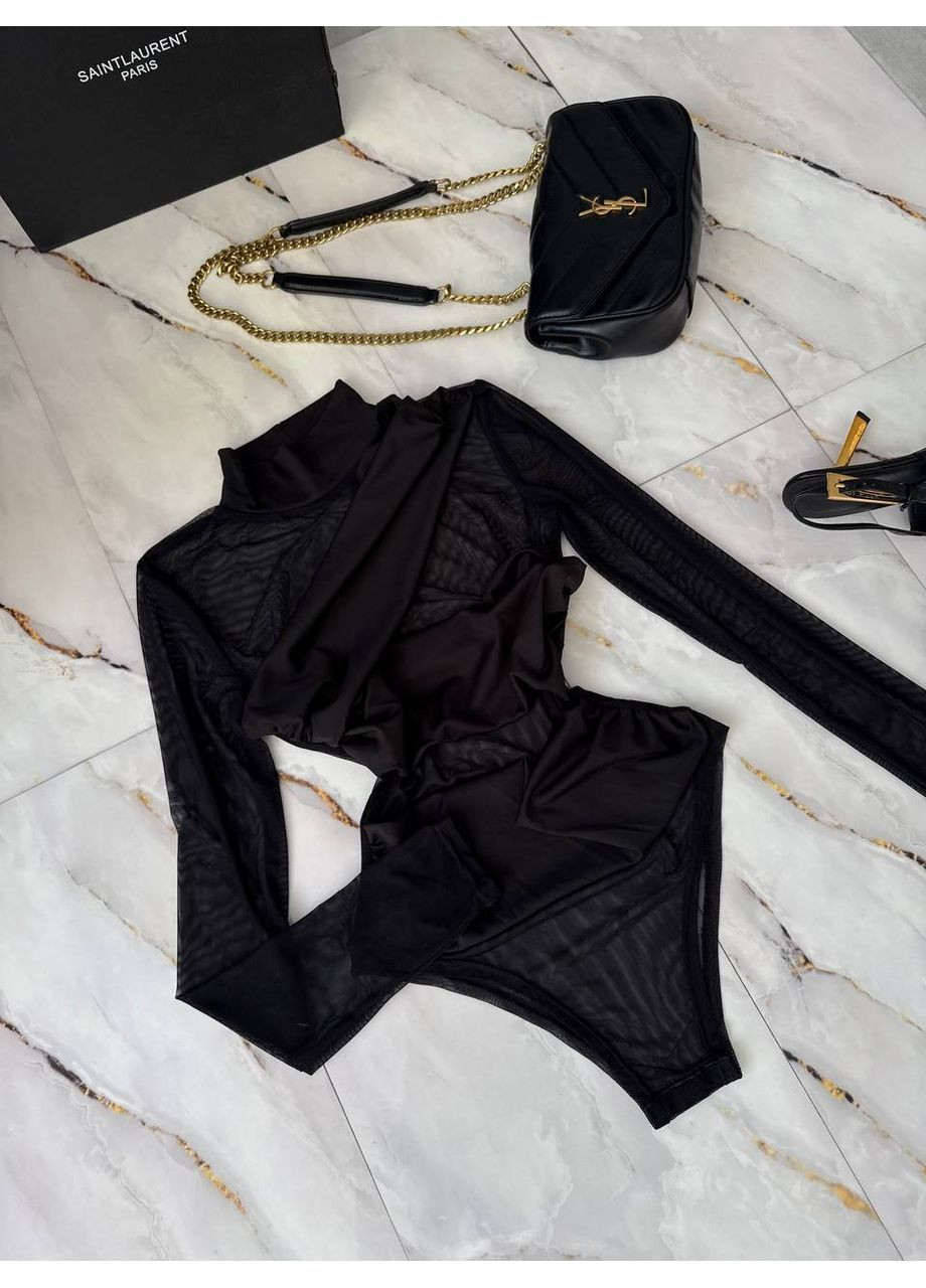 Жіноче напівпрозоре боді з сіткою No Brand С1512-382 (365815381)