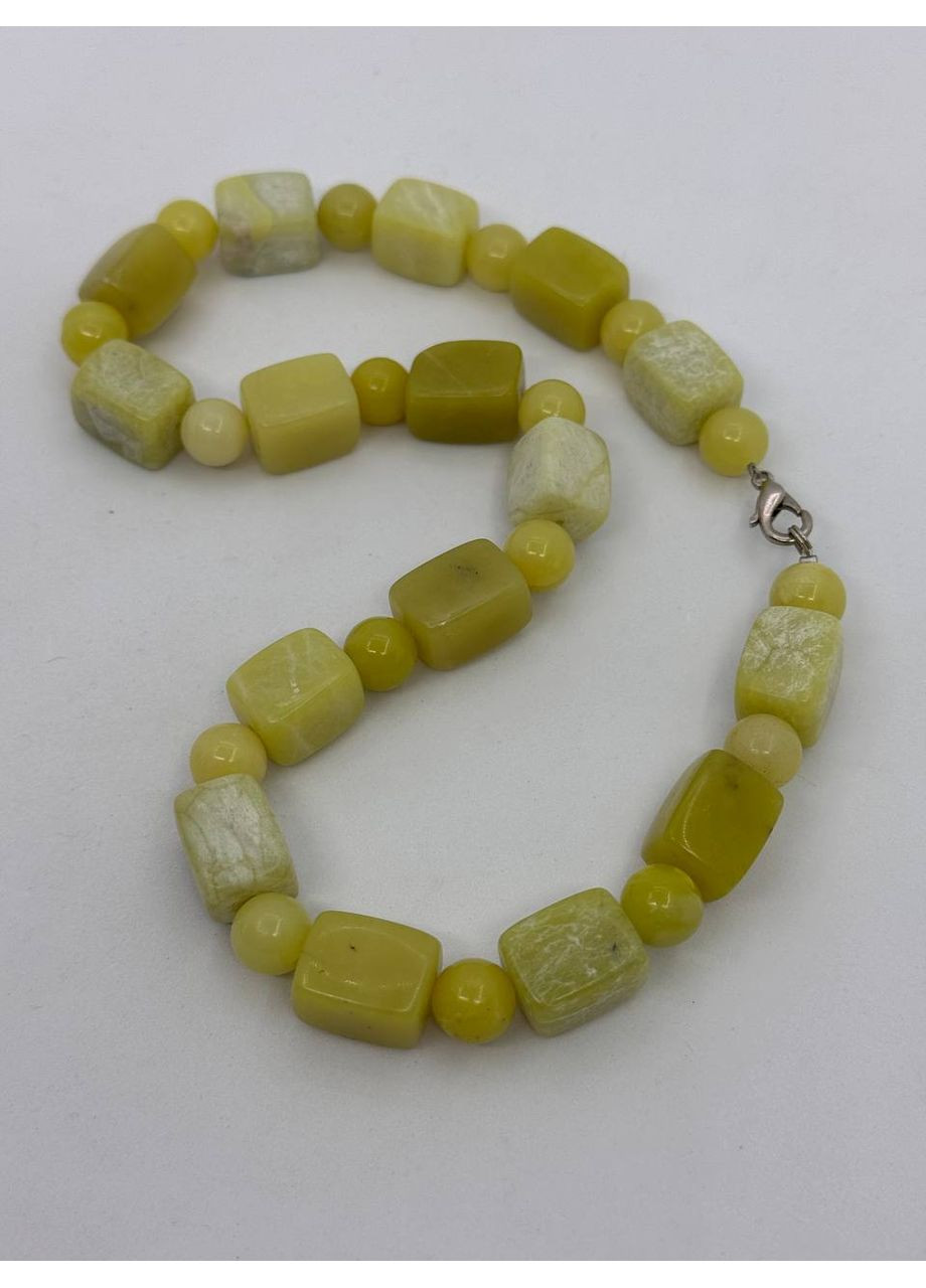 Ожерелье из жадеита 10 мм/12*16 мм 45 см Желтый (12690) No Brand (356109175)