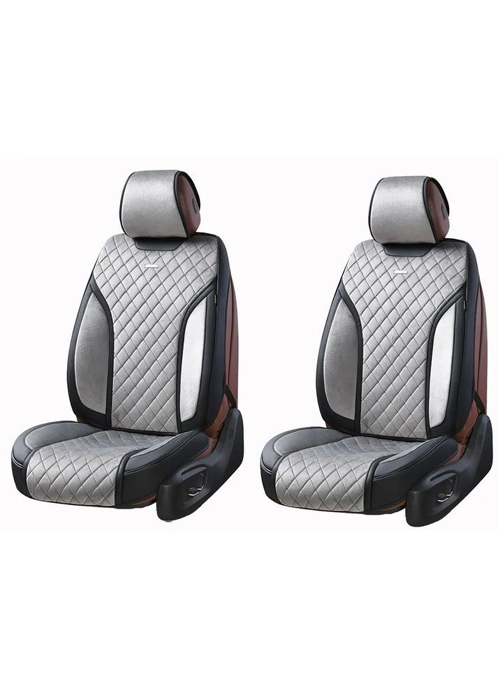Чехлы – накидки сиденья Алькантара + Кож. зам 3D "TORINO" Серые Elegant Передние - 700 223 No Brand (354764226)
