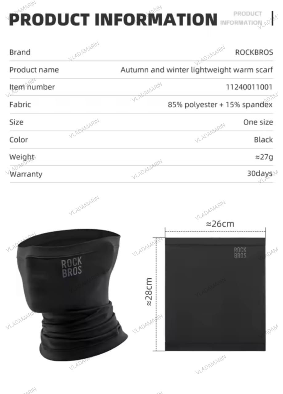 Rockbros универсальная маска на лицо, баллаклава, бафф. черный производство -