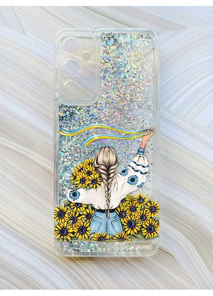 Чехол с плавающими блестками на Samsung Galaxy M34 5G:: Девушка с лентой (принт 25) CASE CONTROL (360663859)