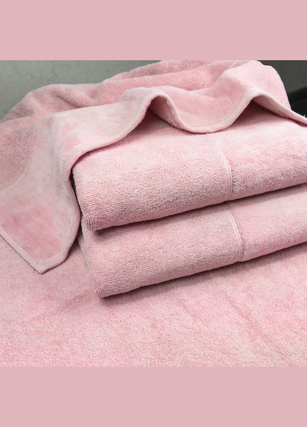 GM Textile набор велюр/махра полотенец 3шт 40x70см, 50x90см, 70x140см premium milado 550г/м2 () розовый производство -