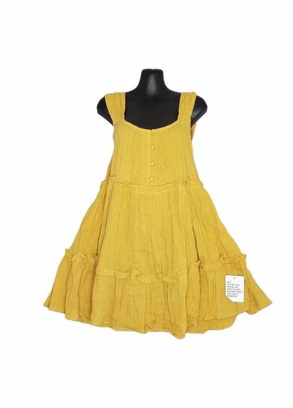 Горчичное кэжуал платье-сарафан бэби долл Asos однотонное