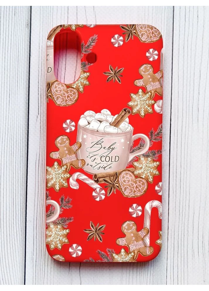 Матовый чехол на iPhone 16 Plus Новогодний фон (принт 426) Silicone Case (400138088)