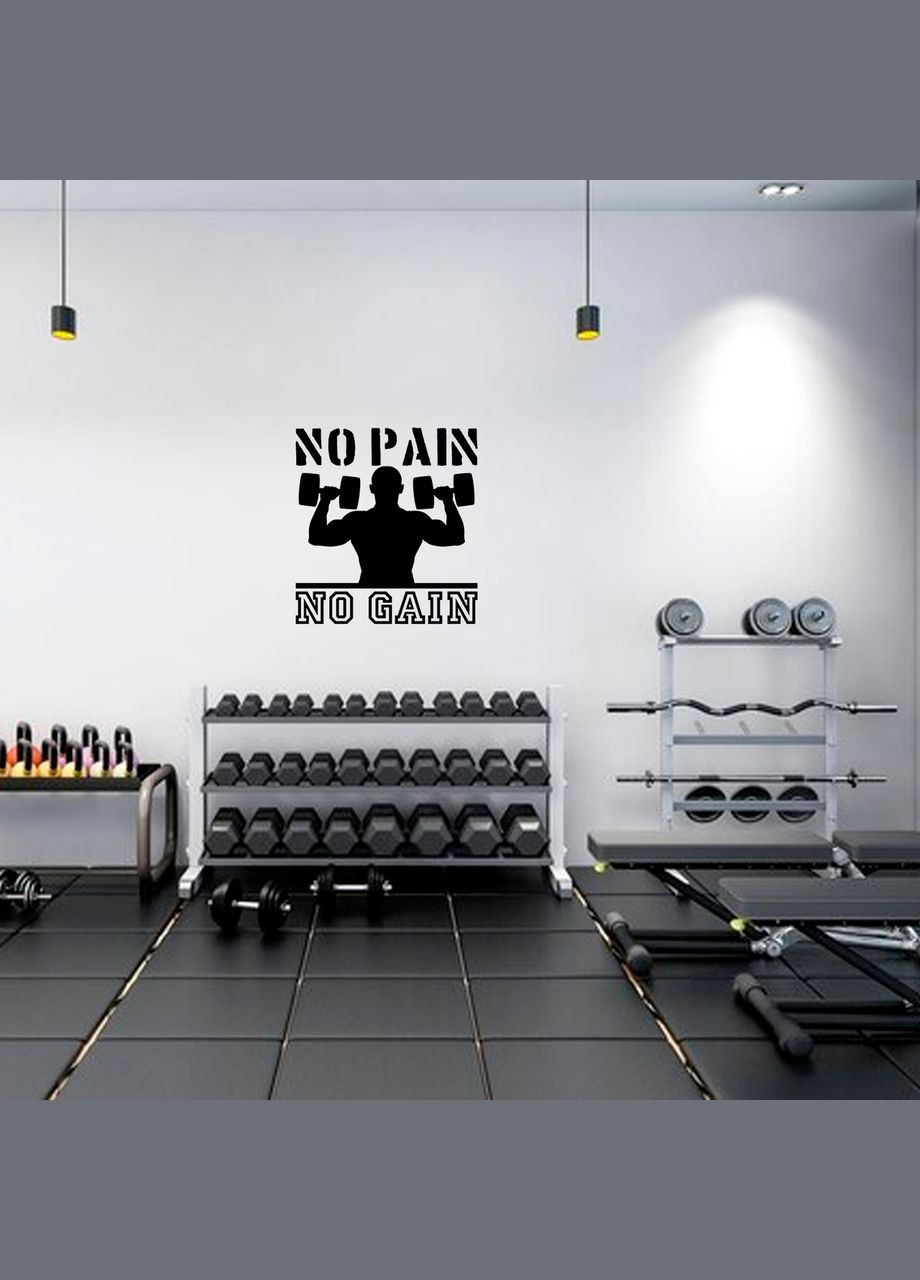 Вінілова інтер'єрна декор на стіну (шпалери, фарбу) про Спорт "No pain No Gain" з Оракалу Кавун наклейка (316189703)