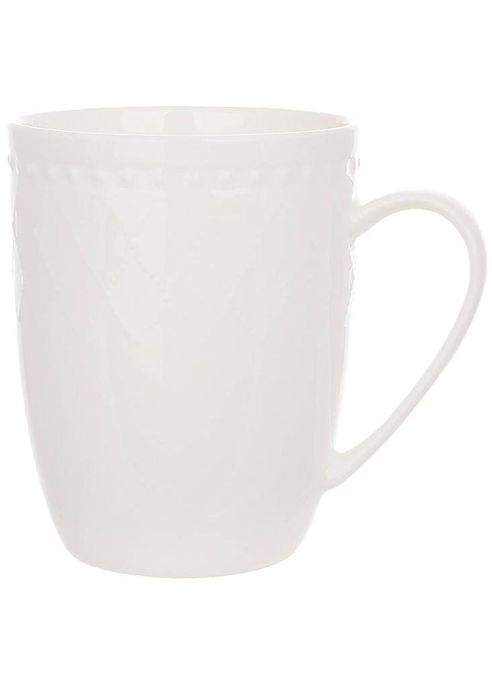Набор кружек Grace из белого фарфора 430мл 6 штук чашки для чая и кофе фарфоровые BonaDi (368988856)