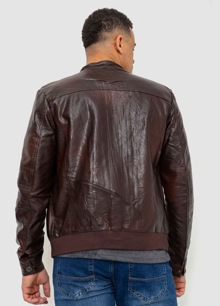 Коричневая демисезонная куртка мужская демисозонная экокожа, цвет коричневый, Ager