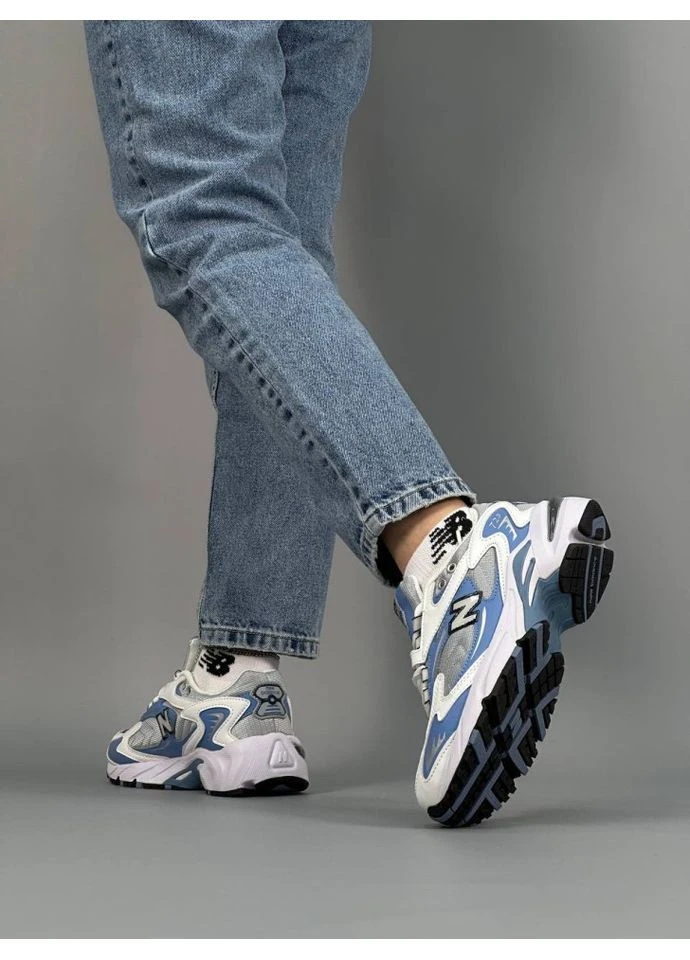 Голубые кроссовки white blue No Brand 725