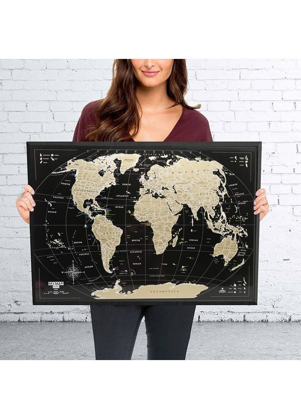 Скретч карта мира My Map Black edition mini в тубусе My Gift (371786342)