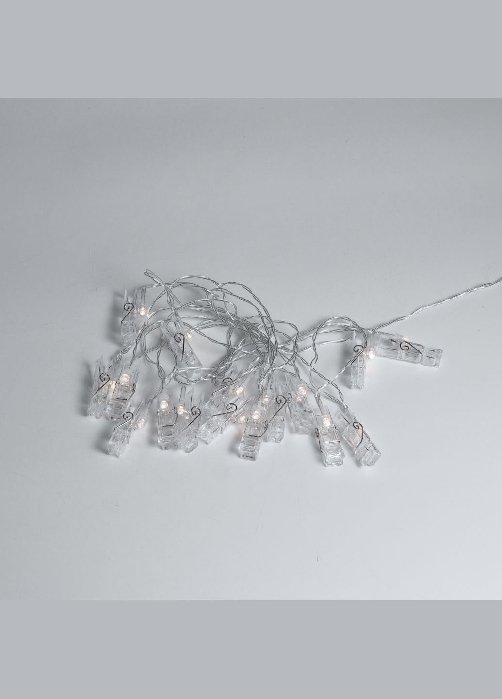 Гірлянда-нитка Прищіпки 20 LED довжина 5 метрів, теплий білий GarlandoPro A65 No Brand (300076251)