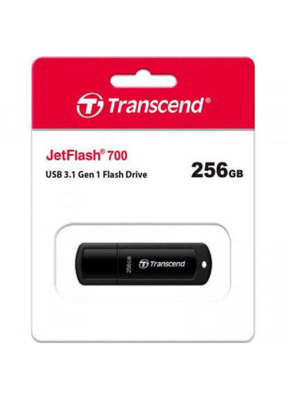 USB флеш накопитель (TS256GJF700) Transcend 256GB JetFlash 700 Black USB 3.1 (295930364)