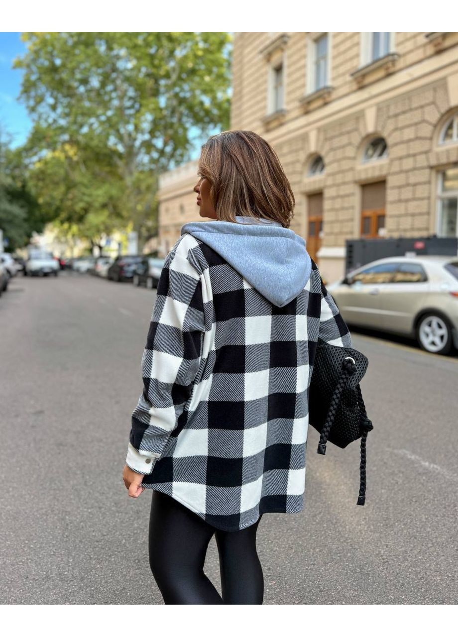 Сорочка з капюшоном з турецького флісу в клітинку — ЗАМІРИ В ОПИСІ DK/DL Мода без кордонів (370236282)