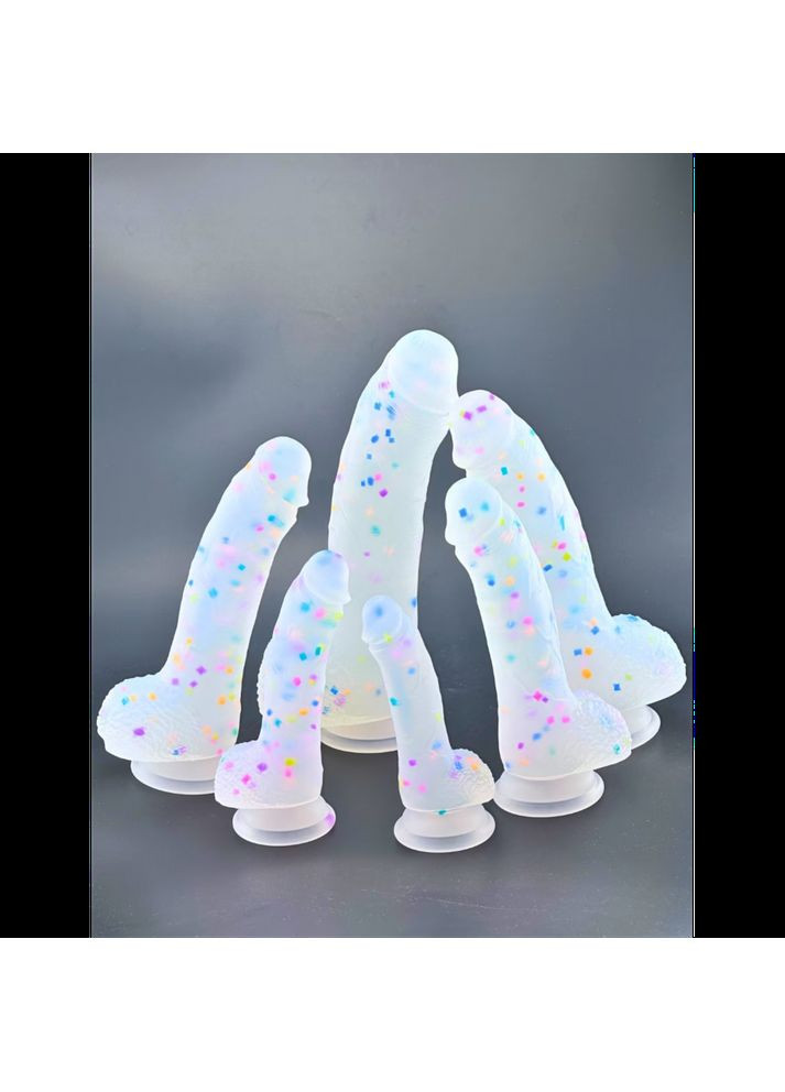 Фаллоимитатор Marty Party XXL 25 см полупрозрачный с цветным вкраплением внутри силикона. Focus (303895734)