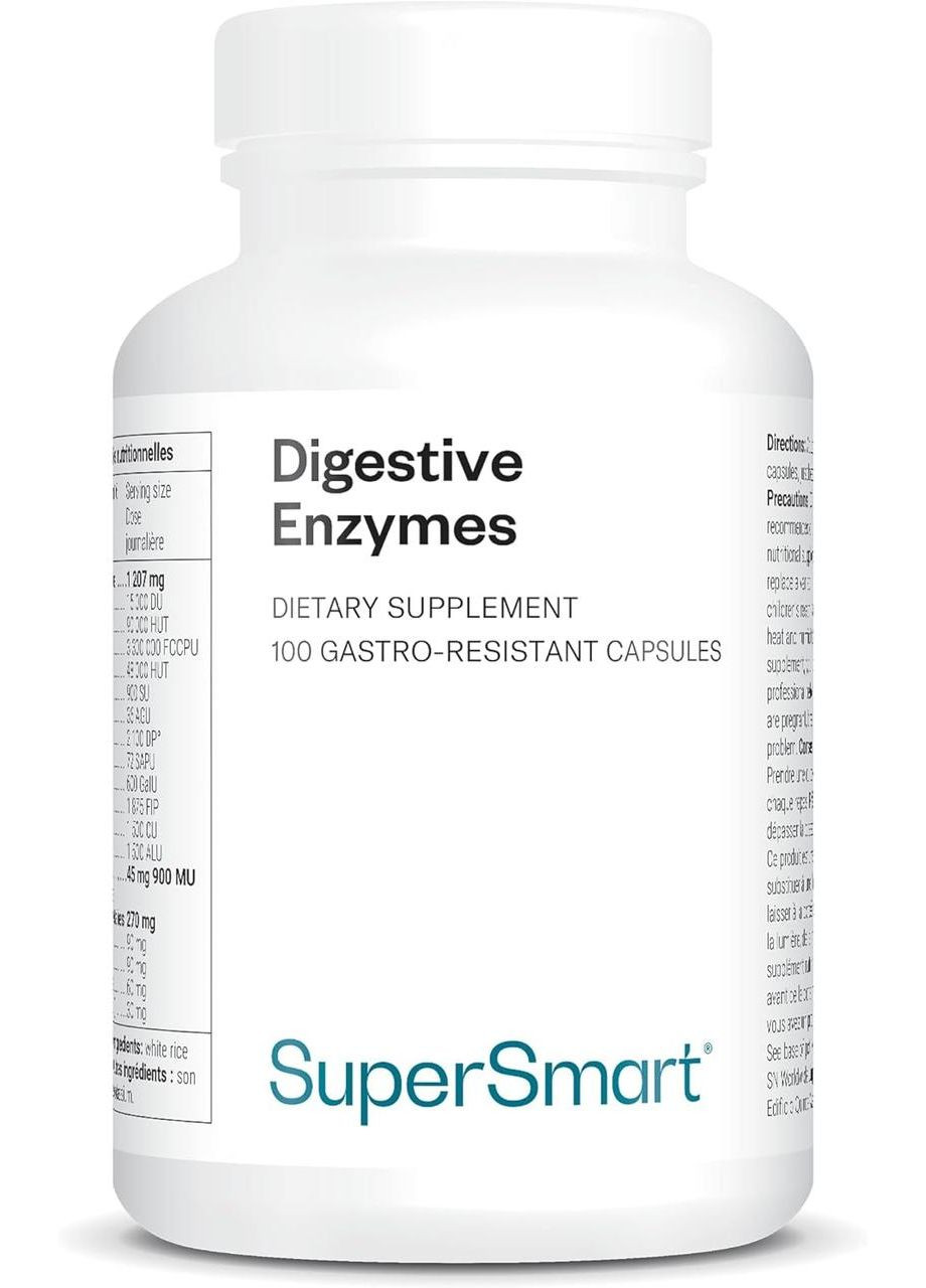 Ферменты для пищеварения (Амилаза, протеаза) Supersmart 100 капсул No Brand (317286414)