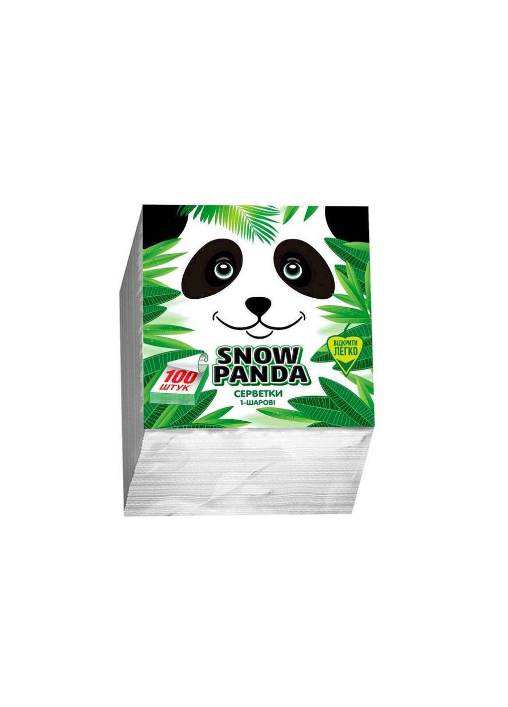 Салфетки бумажные 100шт Белые 24*24 1 слой Сніжна Панда (359433444)
